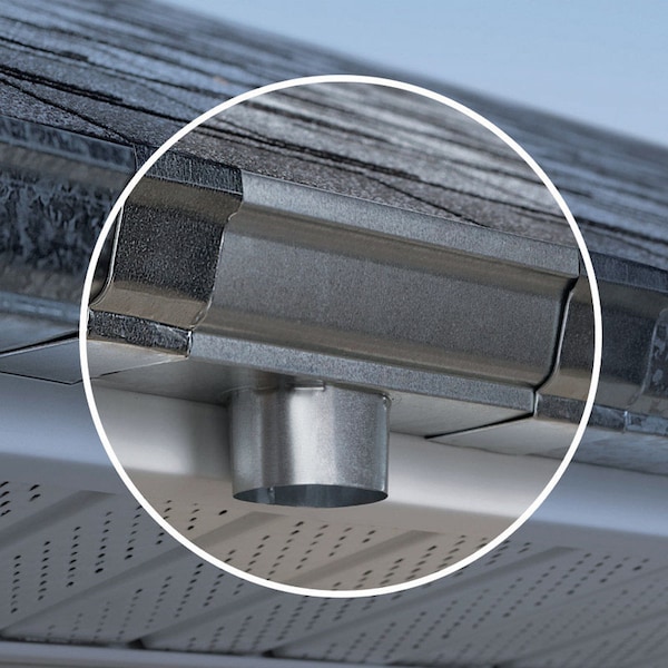 Amerimax Home Products Amerimax 1.5 in. H X 3 in. W X 2 in. L Metallic Aluminum C Downspout Outlet 21051 - main